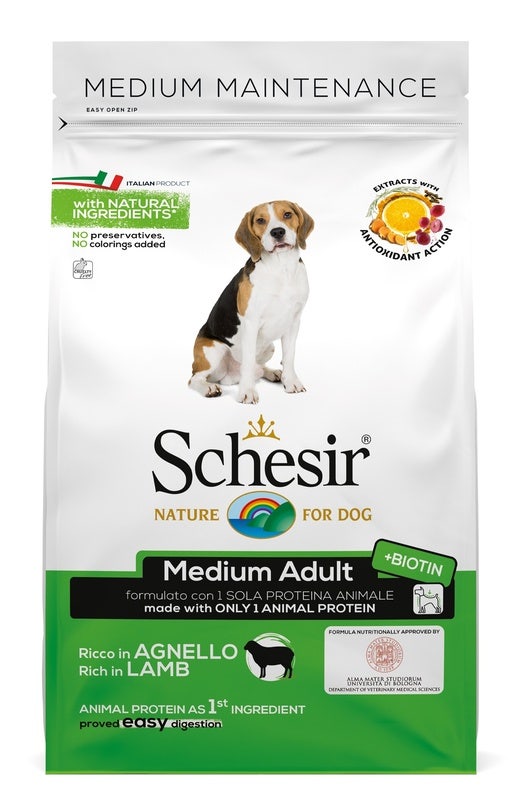 Schesir Maintenance Crocchette Di Agnello Per Cani Adulti Taglia Media Sacco 3kg-1