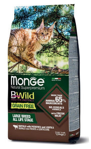 Monge B Wild Grain Free All Life Stage Large Breed Con Bufalo Patate Lenticchie Cibo Secco Gatti Sacco 1,5 Kg-1
