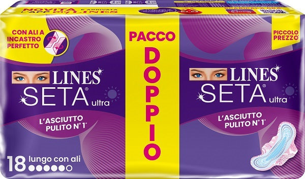 Lines Seta Ultra Assorbenti Lungo 18 Pezzi