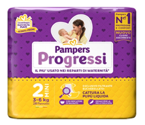 Pampers Progressi Taglia 2 Mini (3-6 kg) 28 Pezzi-1