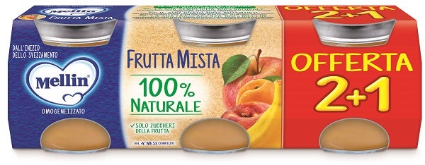 Mellin Omogeneizzato Frutta Mix 3x100g 4Mesi+-1