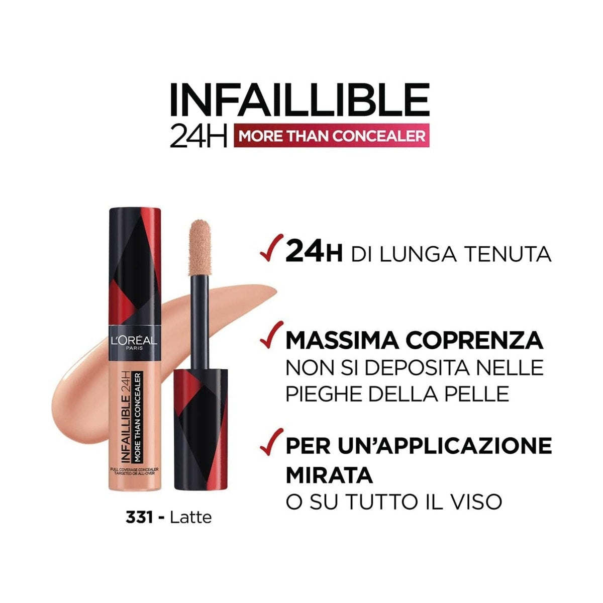 L'Oréal Paris Infaillible Correttore Liquido 331Café Au Lait 1 Pezzo-3