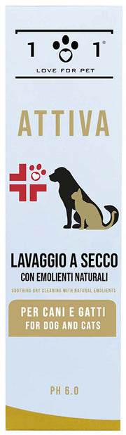 101 Love For Pet Attiva Lavaggio a Secco Lenitivo Idratante Cani e Gatti 250 ml