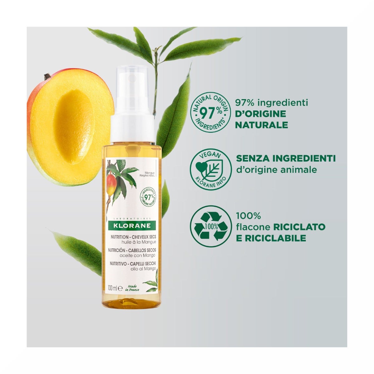 Klorane Olio Al Mango 100ml-3