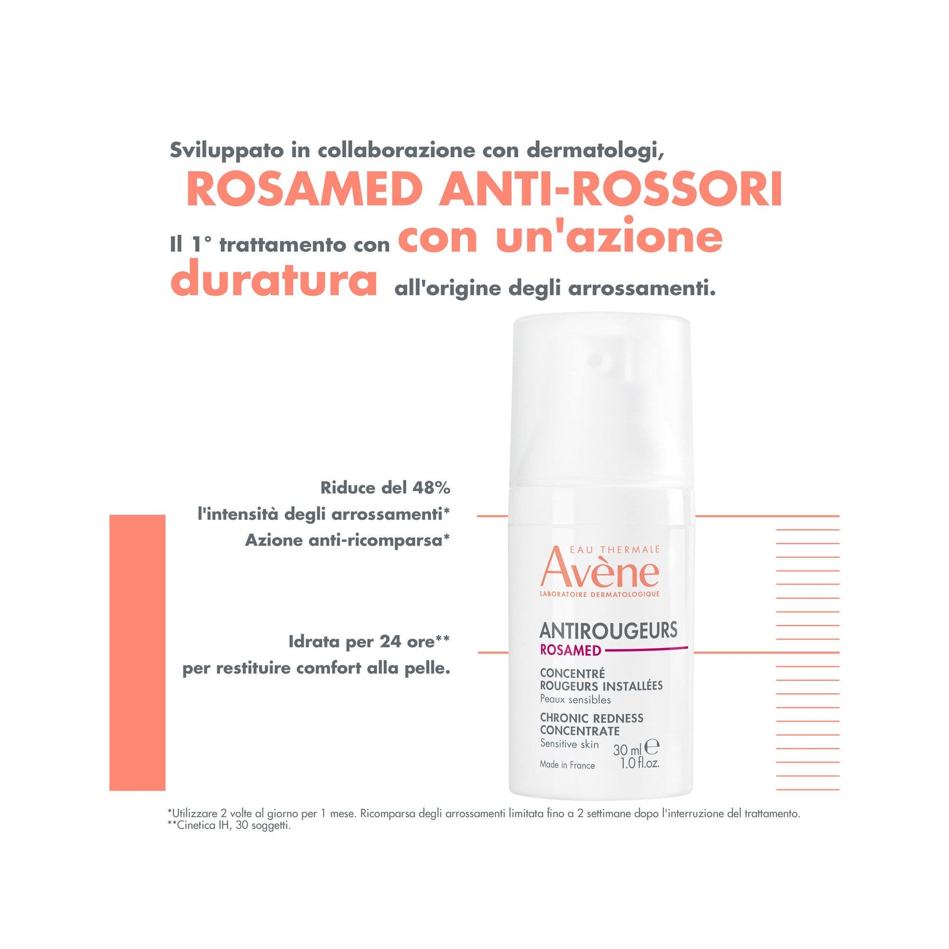 Eau Thermale Avène Antirougeurs Rosamed Concentrato Rossori Persistenti Pelle Sensibile 30ml-2