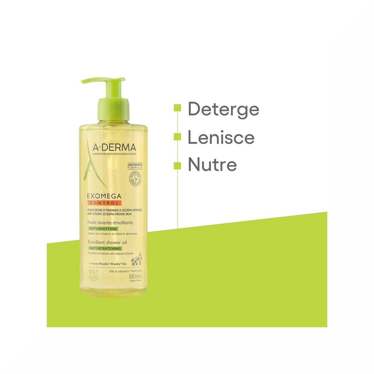 A-Derma Exomega Control Olio Lavante Emolliente Anti-Grattage 500ml-2