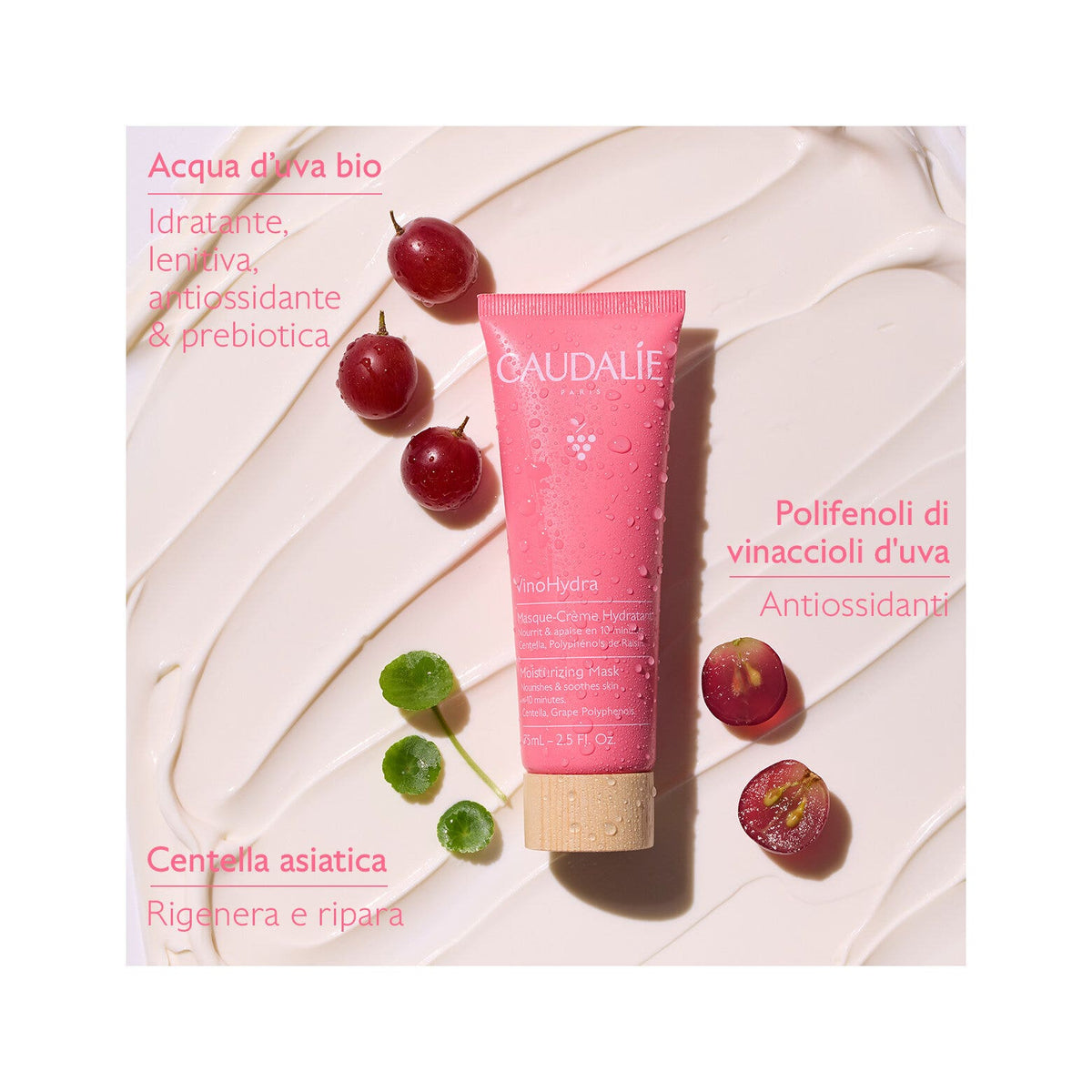 Caudalie Vinohydra Maschera Crema Idratante Viso 60ml-3
