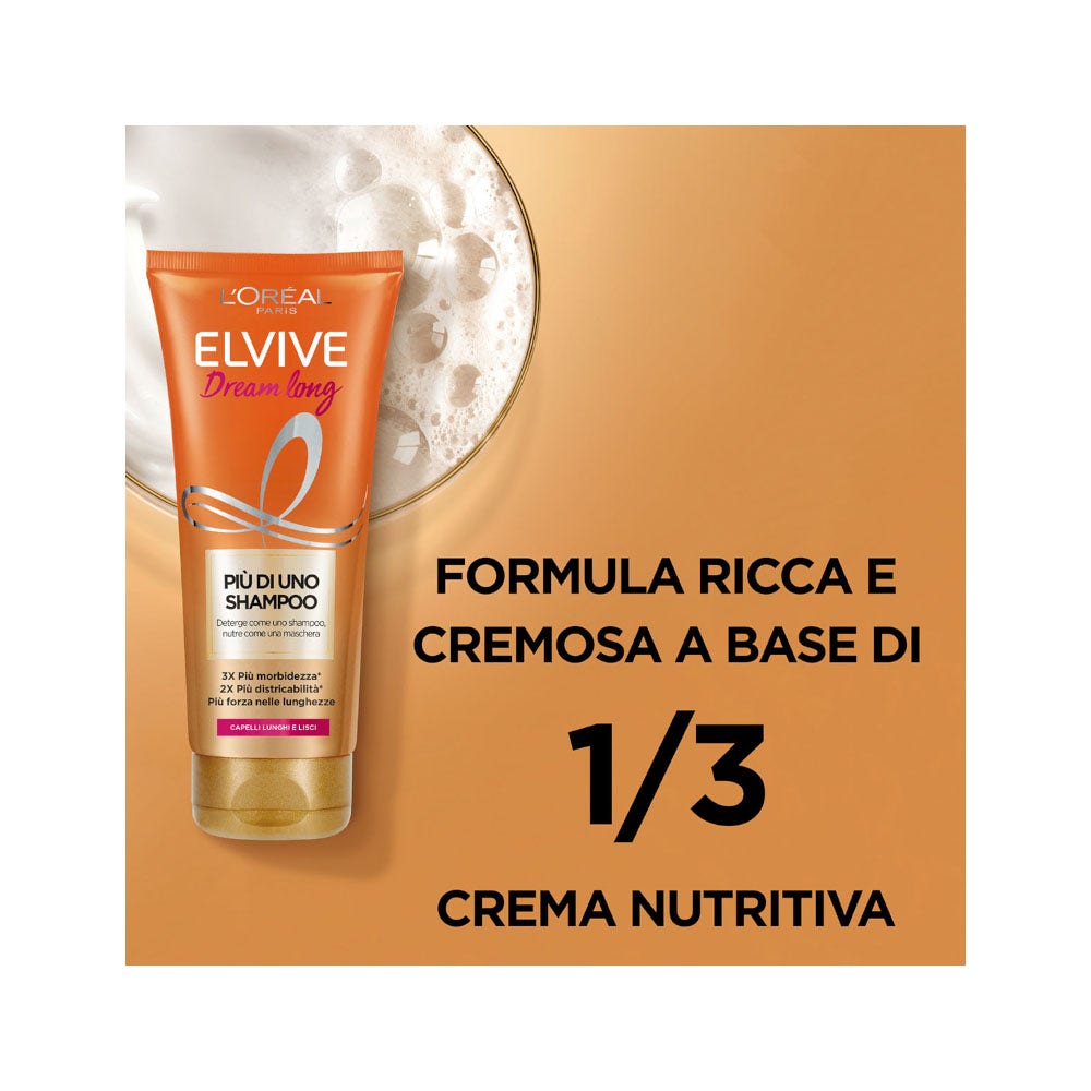L'Oréal Paris Elvive Più Di Uno Shampoo Dream Long Shampoo Nutriente Capelli Lunghi/Lisci 200ml-4