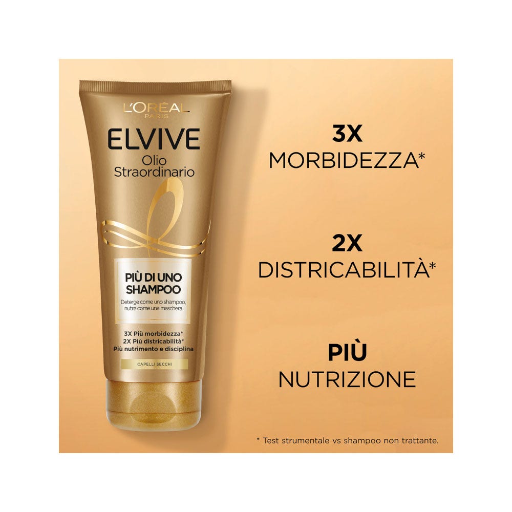 L'Oréal Paris Elvive Più Di Uno Shampoo Olio Straordinario Shampoo Nutriente Capelli Secchi 200ml-3