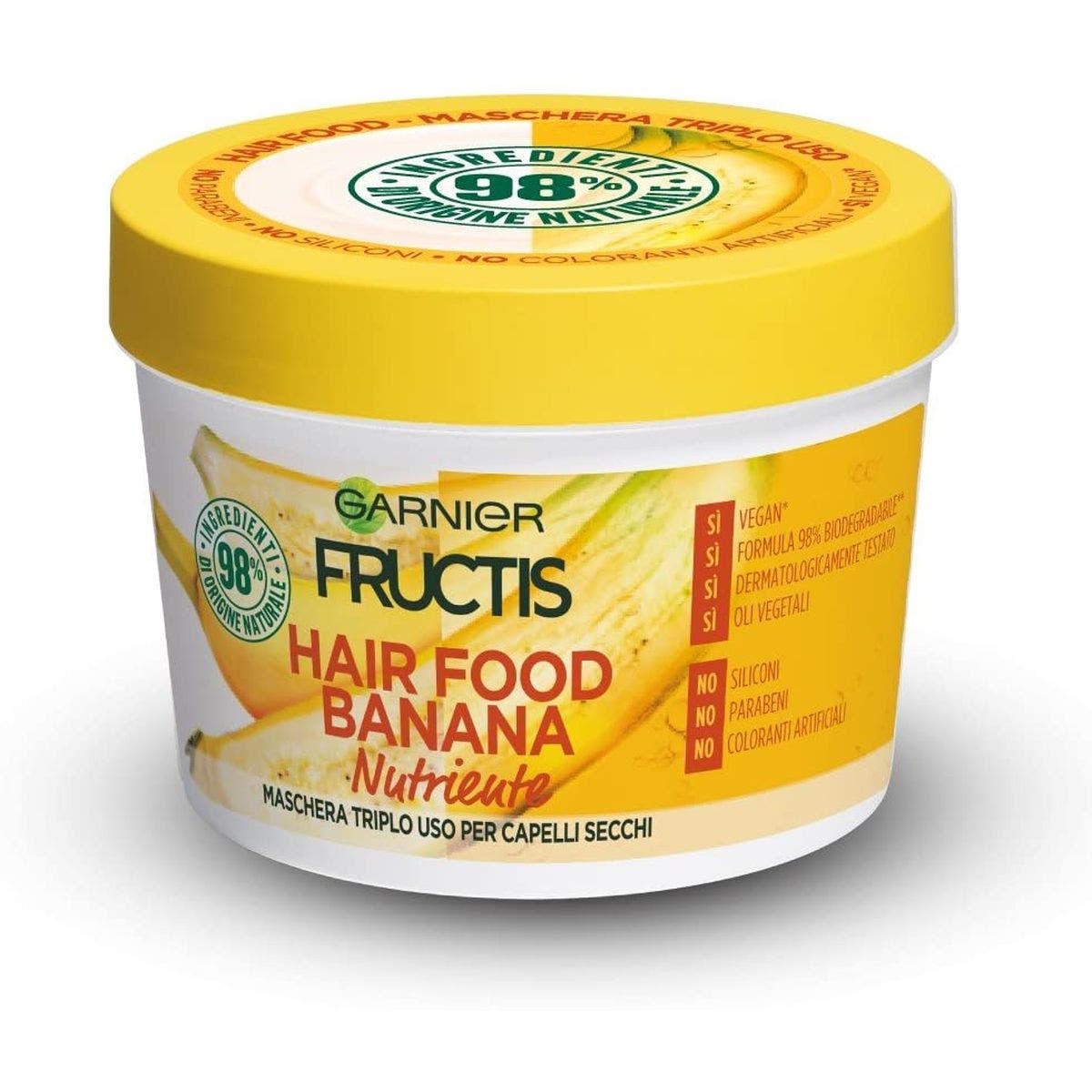Garnier Fructis Hair Food Maschera Disciplinante Formula Vegana Banana 390 ml - 1