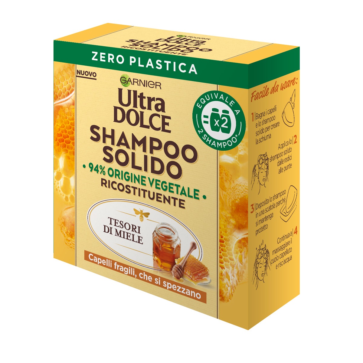 Garnier Ultra Dolce Shampoo Solido Ricostituente Miele/Cera D'Api 60g - 1
