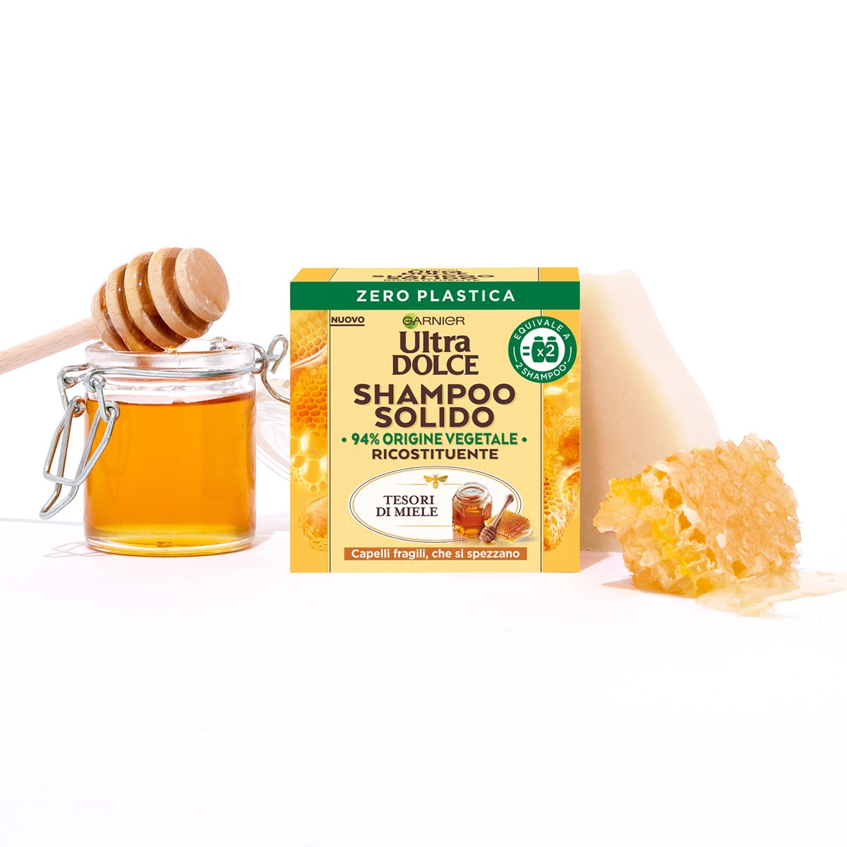 Garnier Ultra Dolce Shampoo Solido Ricostituente Miele/Cera D'Api 60g - 4