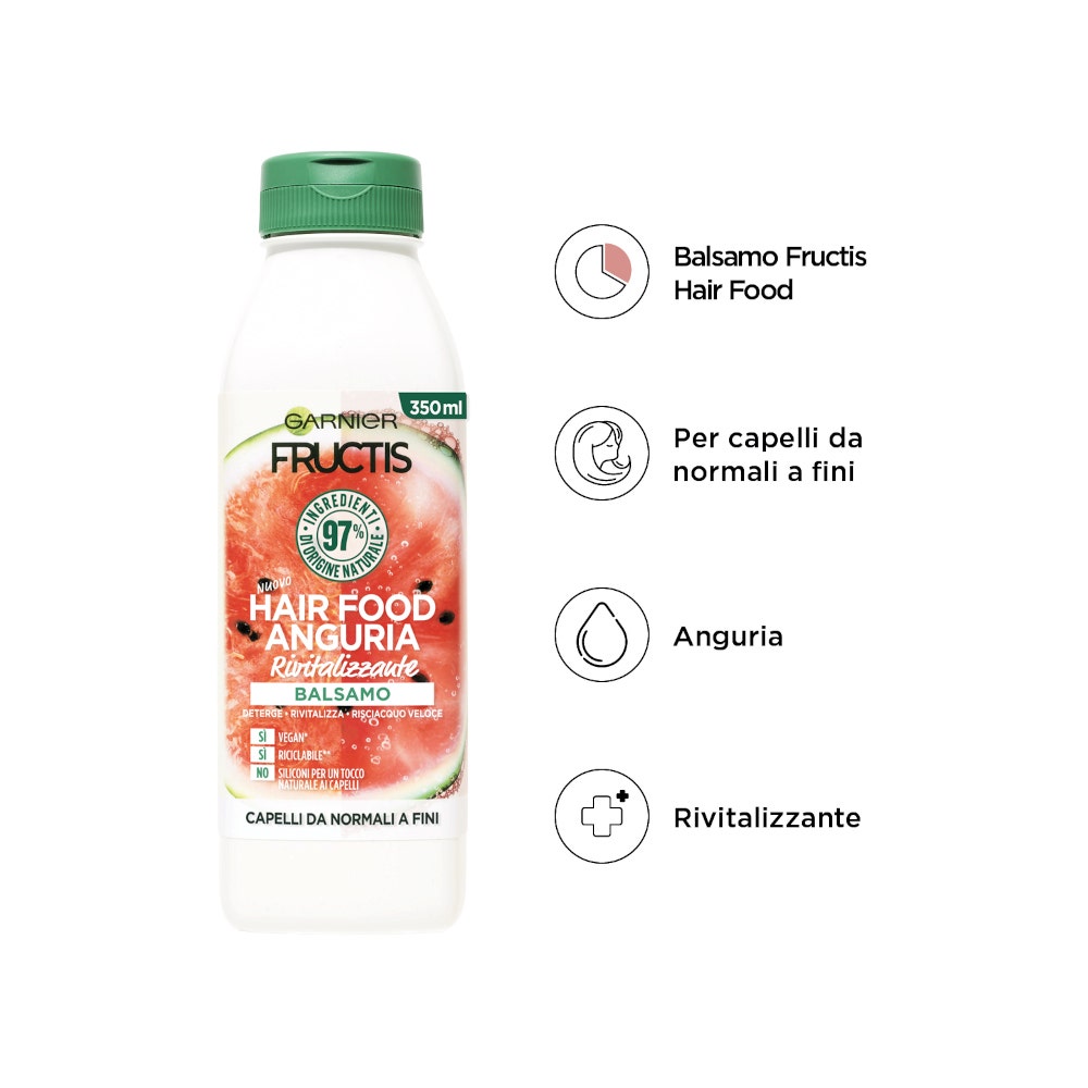Garnier Fructis Hair Food Balsamo Capelli Fini Anguria Rivitalizzante 350ml-9