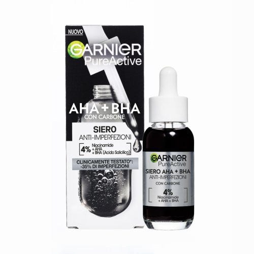 Garnier Pure Active Siero AHA+BHA Con Carbone Anti-Imperfezioni 30ml-1