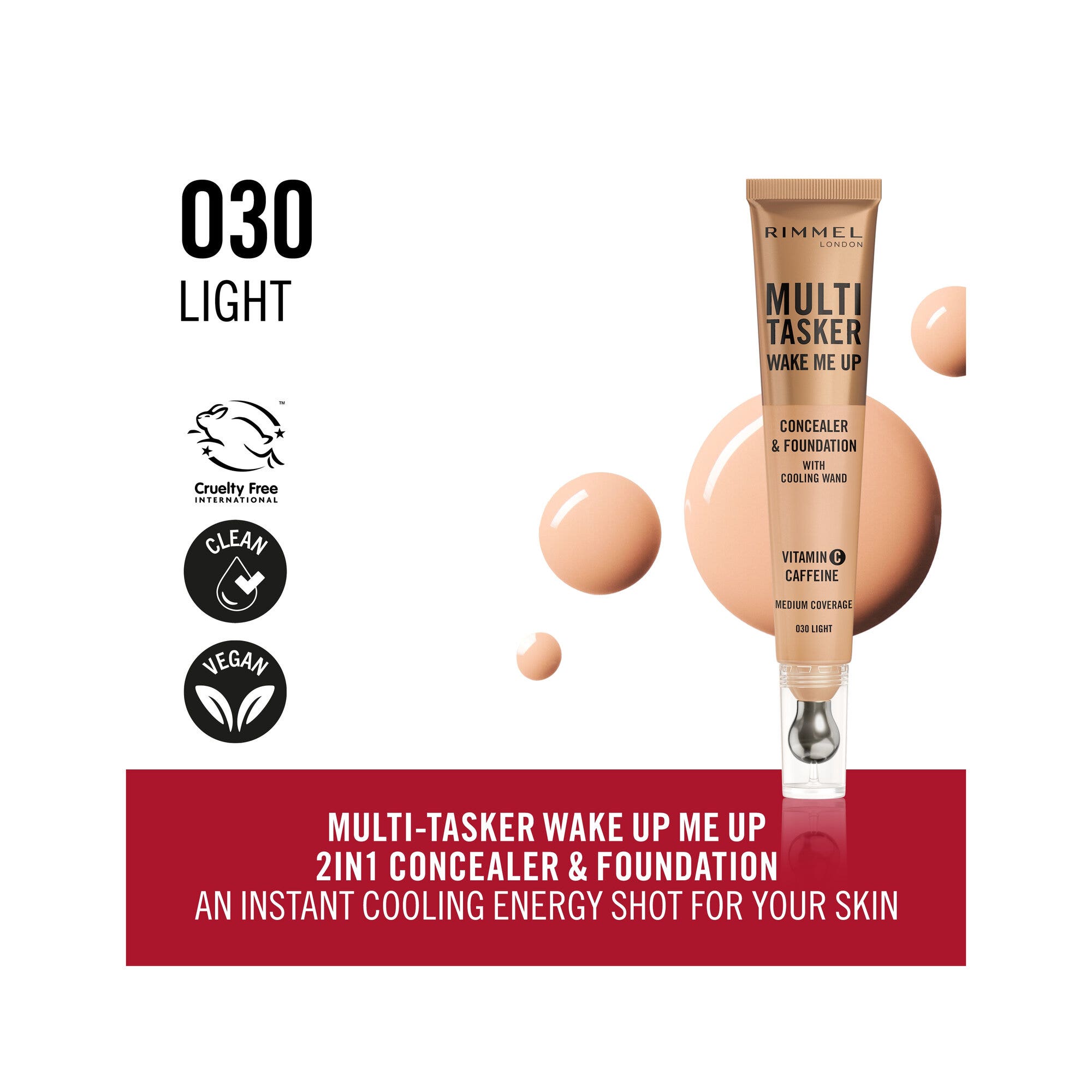 Rimmel Multi-tasker Wake Me Up Correttore & Fondotinta Formula Vegana 030 Light 20ml-4