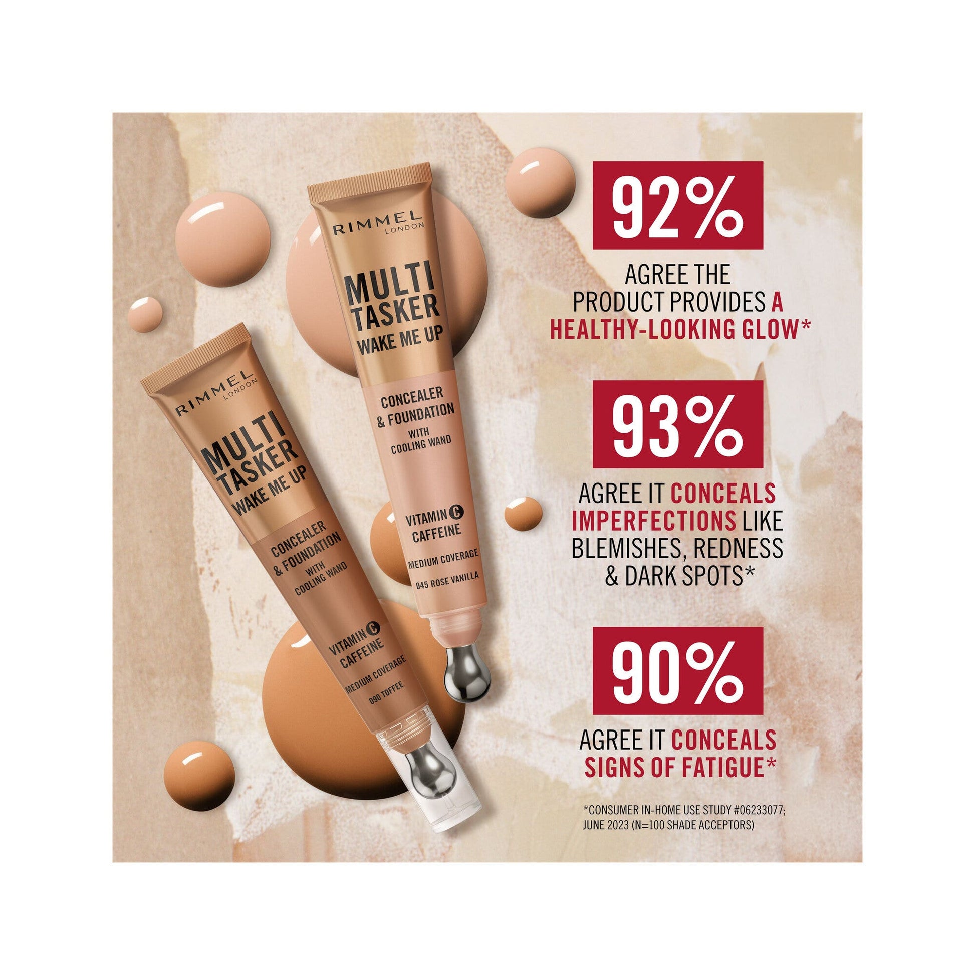 Rimmel Multi-tasker Wake Me Up Correttore & Fondotinta Formula Vegana 090 Toffee 20ml-5