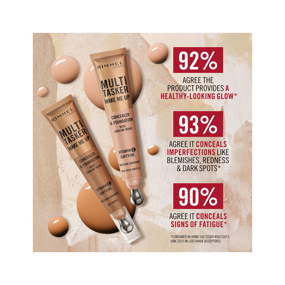 Rimmel Multi-tasker Wake Me Up Correttore & Fondotinta Formula Vegana 065 Rose Honey 20ml-5