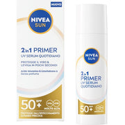 Nivea Sun 2In1 Primer Uv Serum Quotidiano Crema Viso Siero 30ml SPF50+-1