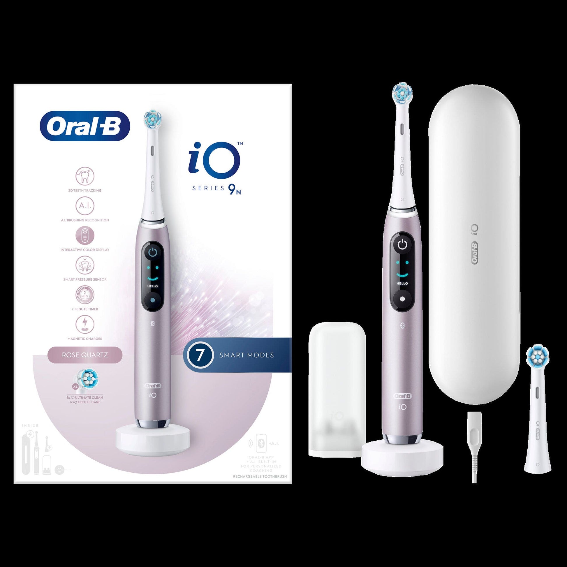 Oral-B iO 9S Spazzolino Elettrico Ricaricabile Rosa + 2 Testine-3