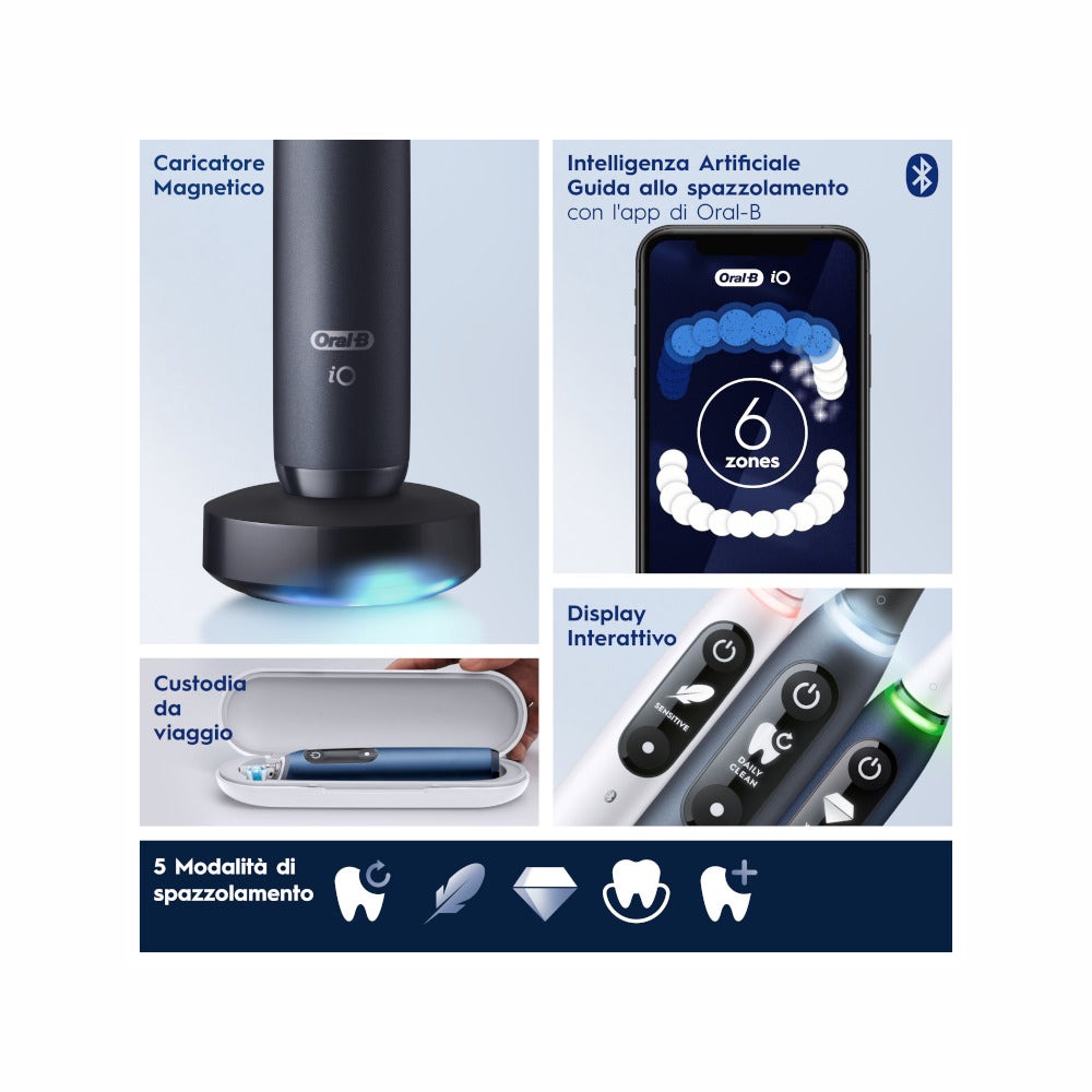 Oral-B Spazzolino Elettrico Ricaricabile iO 7S Nero, 2 Testine, 1 Custodia Da Viaggio, 1 Spazzolino-13