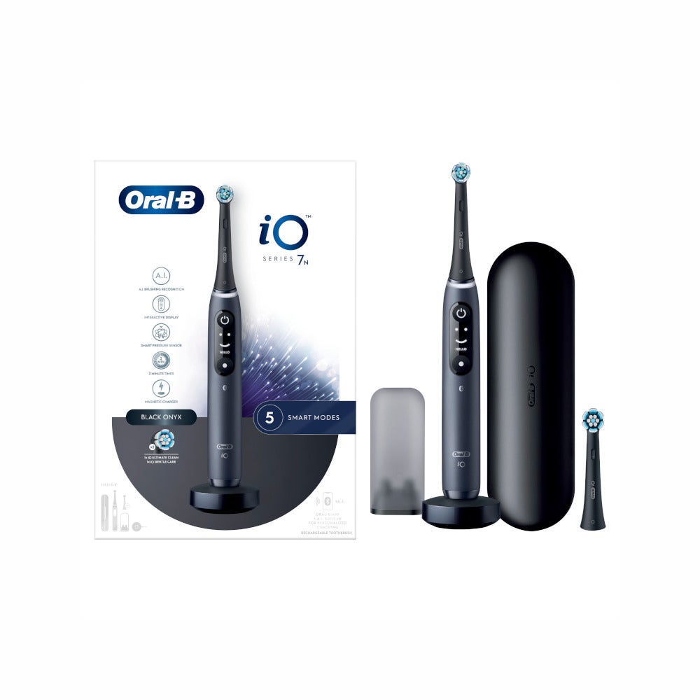 Oral-B Spazzolino Elettrico Ricaricabile iO 7S Nero, 2 Testine, 1 Custodia Da Viaggio, 1 Spazzolino-3