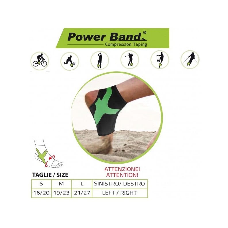 Orione Cavigliera Con Taping Integrato Power Band Nero Destro Taglia S 489-2