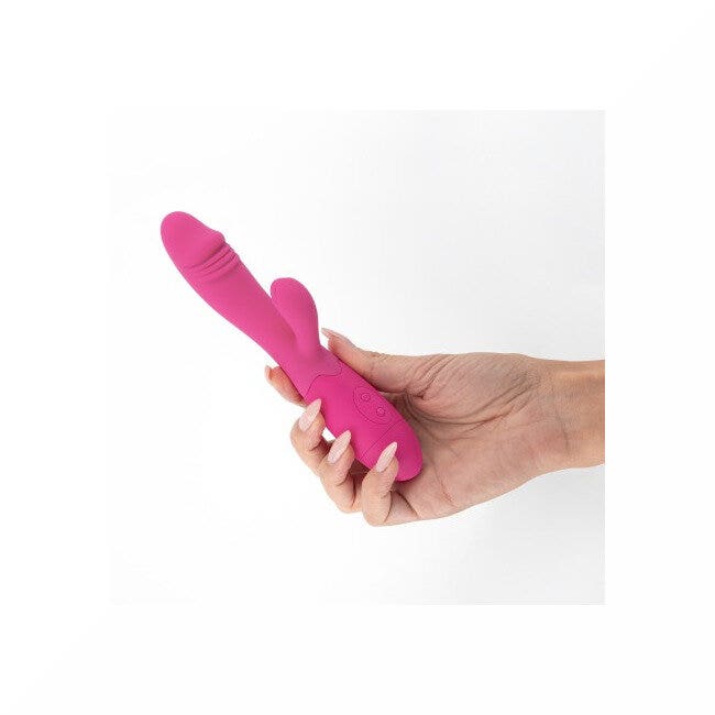 Crushious Vibratore Rabbit Ricaricabile Blossoms Rosa Forte Con Lubrificante A Base D'acqua-6
