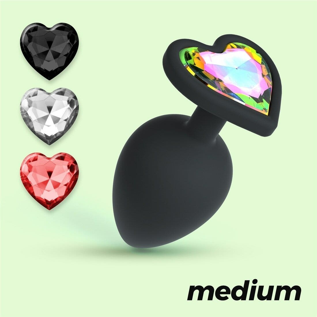 Crushious Cuore Plug Anale Medio Con 4 Gioielli Intercambiabili-2