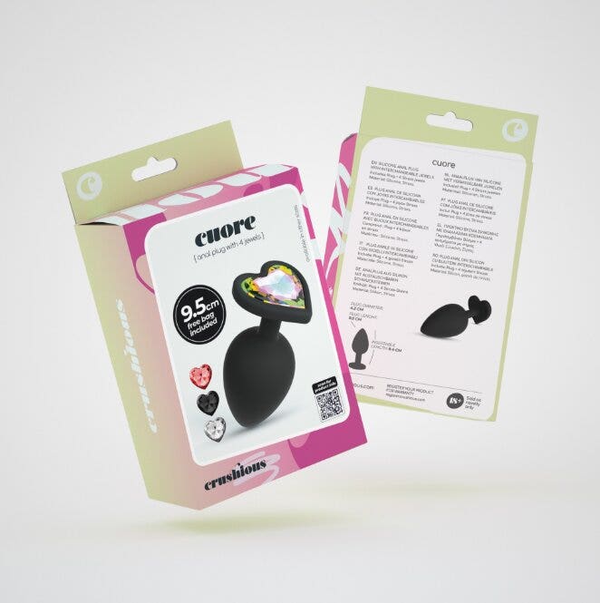 Crushious Cuore Plug Anale Grande Con 4 Gioielli Intercambiabili-7