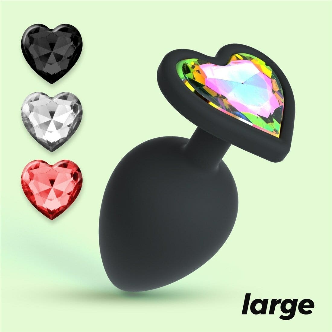 Crushious Cuore Plug Anale Grande Con 4 Gioielli Intercambiabili-2