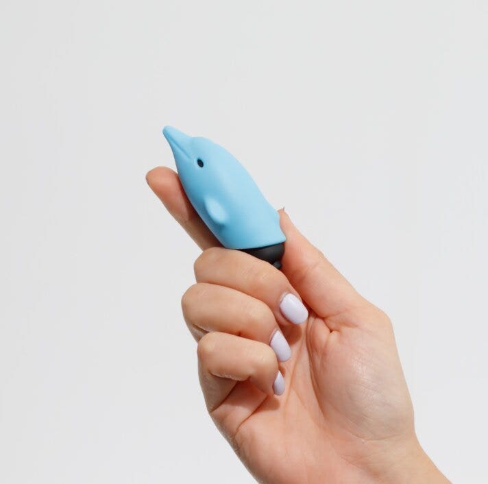 Crushious O-Pet Vibratore Tascabile Delfino Con Palla A 10 Vibrazioni Blu-3
