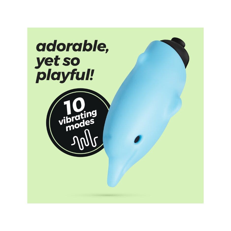 Crushious O-Pet Vibratore Tascabile Delfino Con Palla A 10 Vibrazioni Blu-5