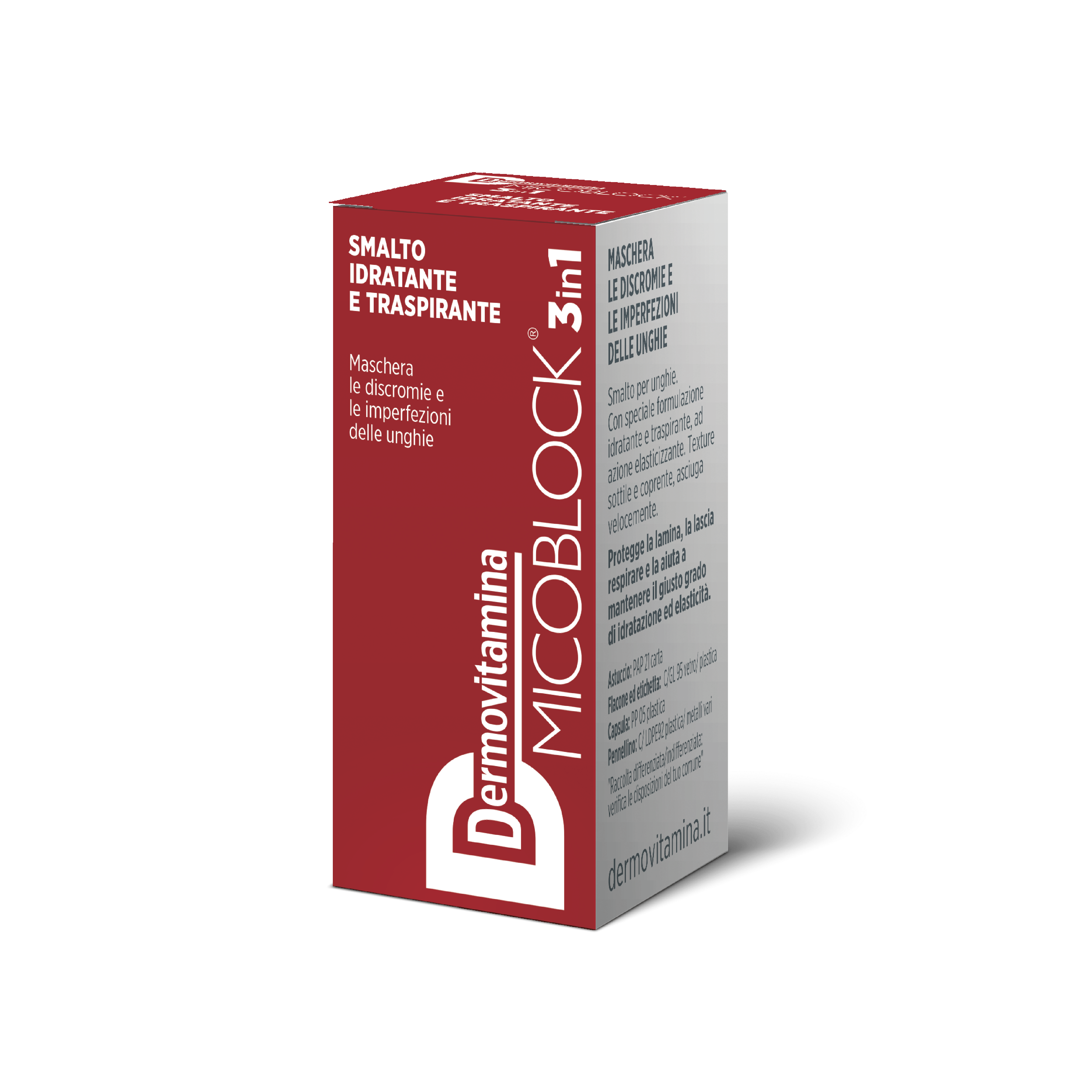 Dermovitamina Micoblock 3 In 1 Smalto Idratante E Traspirante Rosso Mattone 5ml - 7