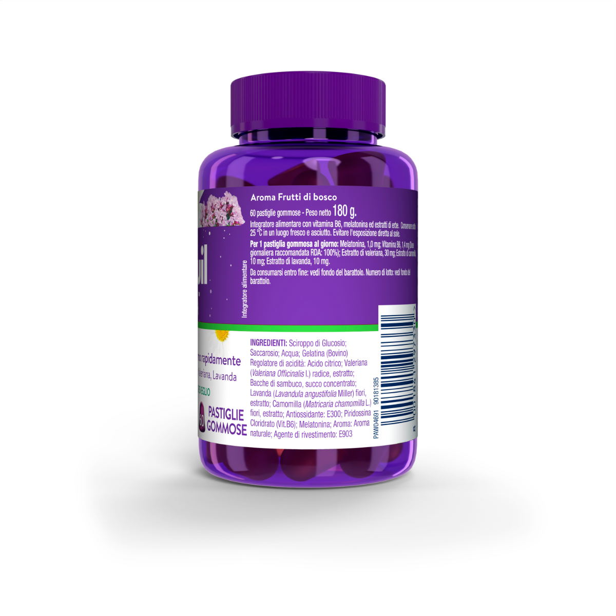 ZzzQuil NATURA Per Dormire 60 Pastiglie Gommose a Base di Melatonina con Camomilla Valeriana Lavanda-14