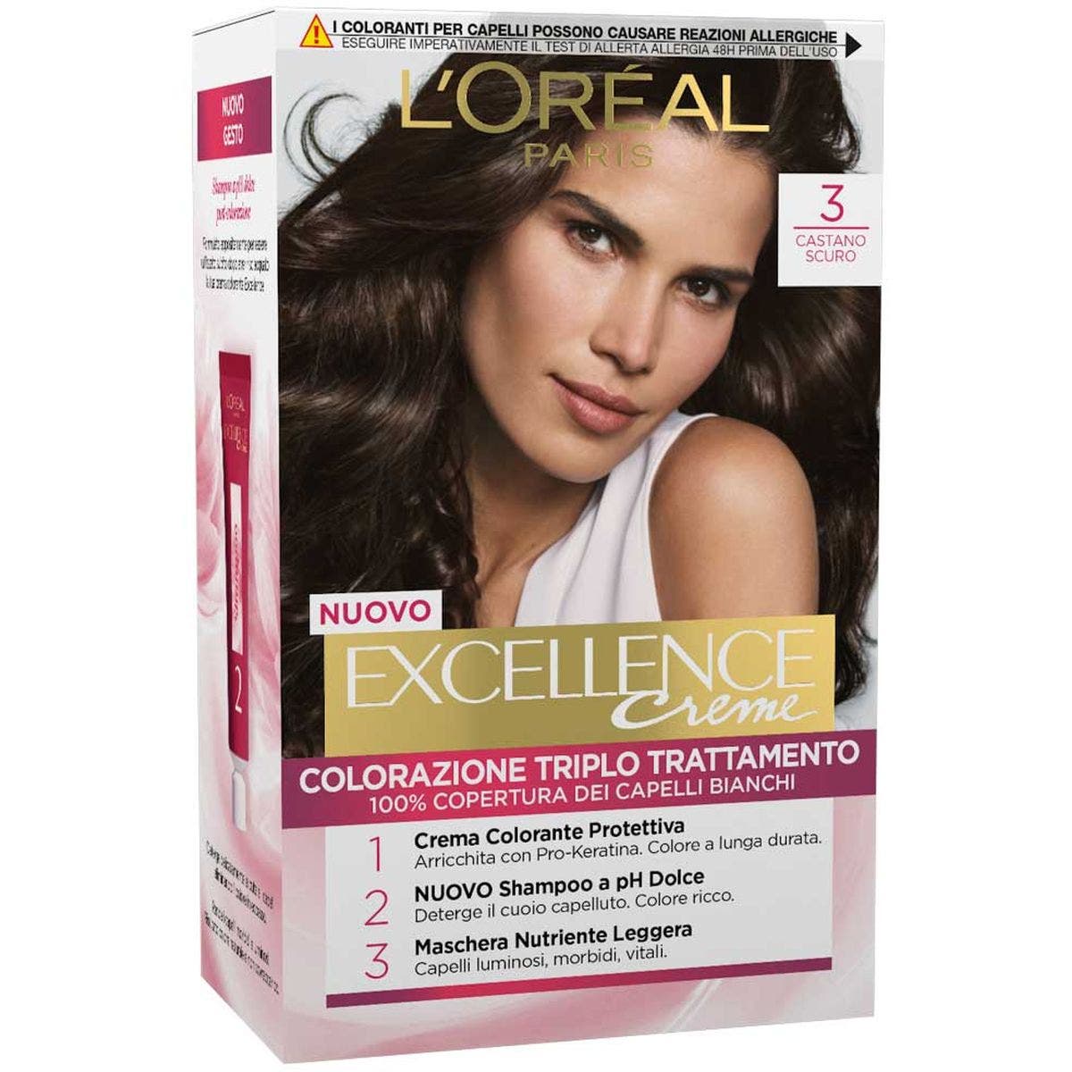 L'Oréal Paris Excellence Tinta Capelli 03 Castano Scuro 1 Pezzo  - 1