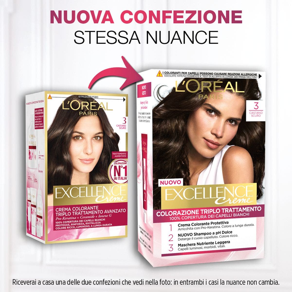 L'Oréal Paris Excellence Tinta Capelli 03 Castano Scuro 1 Pezzo  - 2
