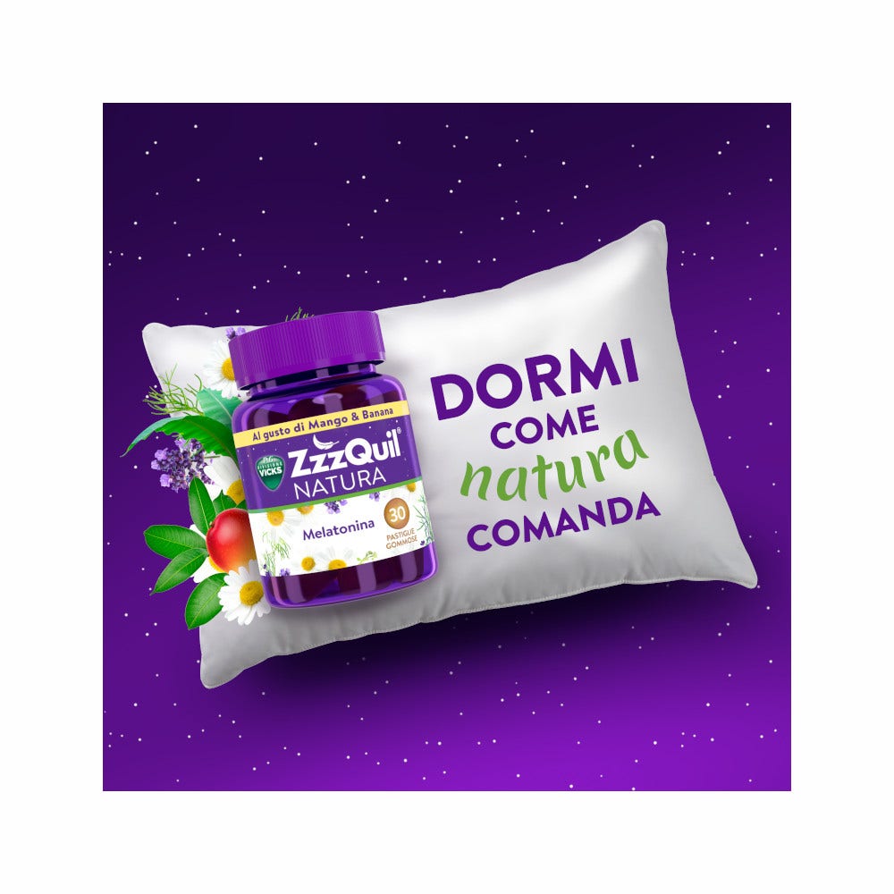 ZzzQuil NATURA™ Integratore Naturale Per Il Sonno Mango E Banana 30 Pastiglie Gommose-6