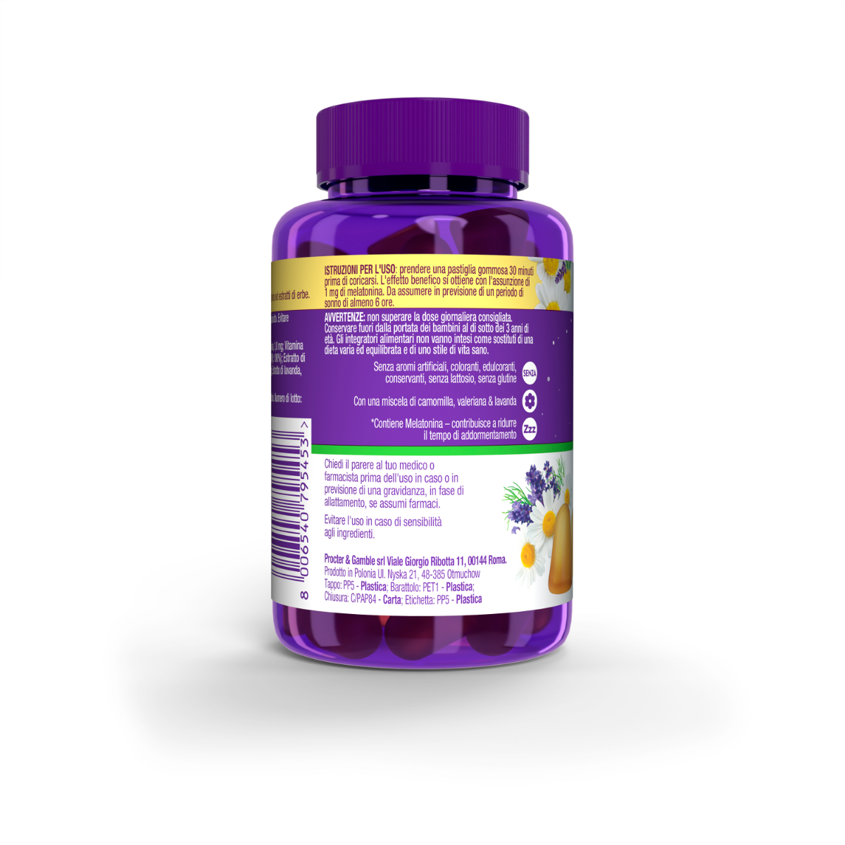 ZzzQuil NATURA Per Dormire 60 Gommose Mango Banana con Melatonina Camomilla Valeriana Lavanda-11