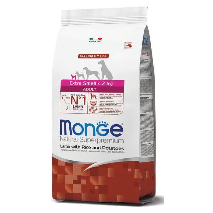 Monge Agnello Riso E Patate Cibo Secco Per Cani Adulti Taglia Molto Piccola Sacco 2,5 Kg-1