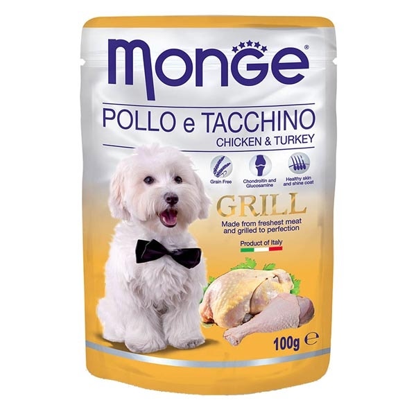 Monge Grill Pollo Tacchino Cibo Umido Per Cani Adulti 100g-1