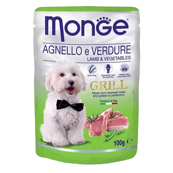Monge Grill Agnello E Verdure Cibo Umido Per Cani Adulti 100g-1