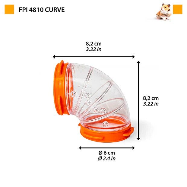 Ferplast FPI 4810 Tubo In Plastica a Curva Criceti/Piccoli Roditori-2