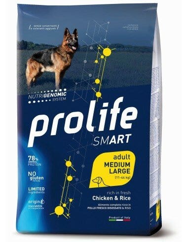 Prolife Dog Smart Chicken & Rice Cibo Secco Per Cani Adulti Taglia Medium/Large Sacco 2,5 Kg-1