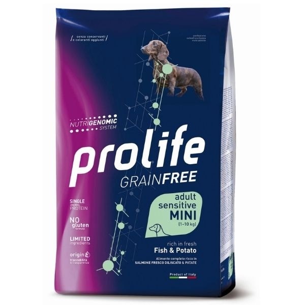 Prolife Grain Free Adult Sensitive Fish & Potato Cibo Secco Per Cani Taglia Piccola Sacco 7 Kg-1
