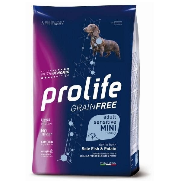 Prolife Grain Free Adult Sensitive Sole Fish & Potato Cibo Secco Per Cani Taglia Piccola Sacco 2Kg-2