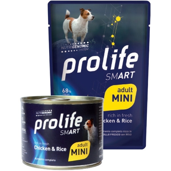 Prolife Smart Pollo Fresco Con Riso Cibo Umido Per Cani Adulti Taglia Mini Lattina 200g-1