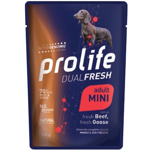 Prolife Smart Manzo E Oca Freschi Cibo Umido Per Cani Adulti Taglia Piccola Bustina 100g-1