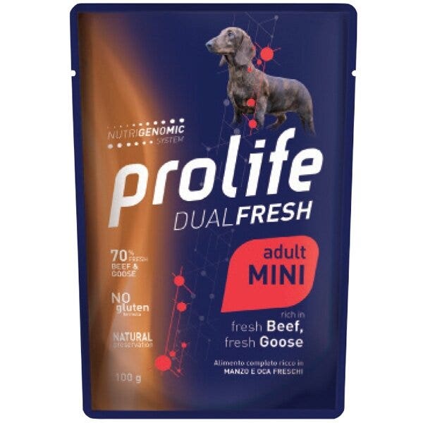 Prolife Smart Manzo E Oca Freschi Cibo Umido Per Cani Adulti Taglia Piccola Bustina 100g-2