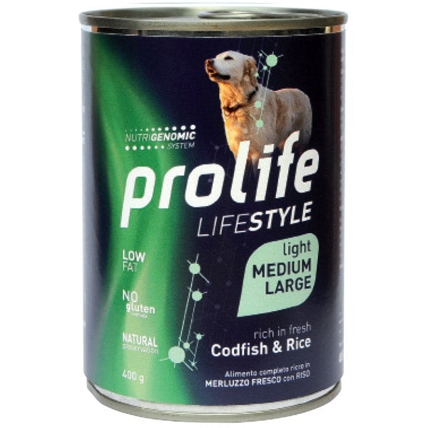 Prolife Lifestyle Merluzzo Fresco Con Riso Cibo Umido Per Cani Adulti Taglia Media/Grande Lattina 400g-1