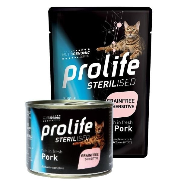 Prolife Sterilised Maiale Fresco E Patate Cibo Umido Per Gatti Adulti Bustina 85g-1